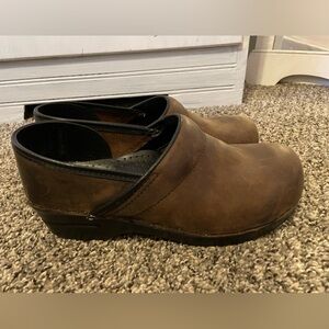 Dansko Brown leather oiled clogs